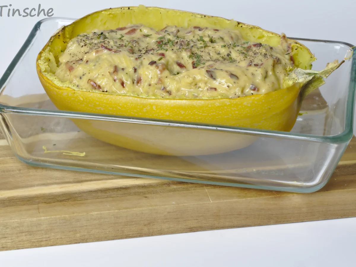 Spaghettikürbis nach alla Carbonara - Rezept - Bild Nr. 8