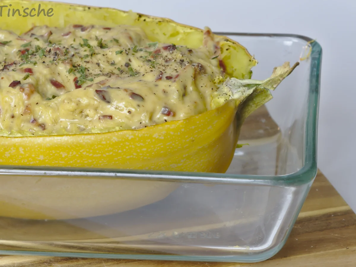 Spaghettikürbis nach alla Carbonara - Rezept - Bild Nr. 11