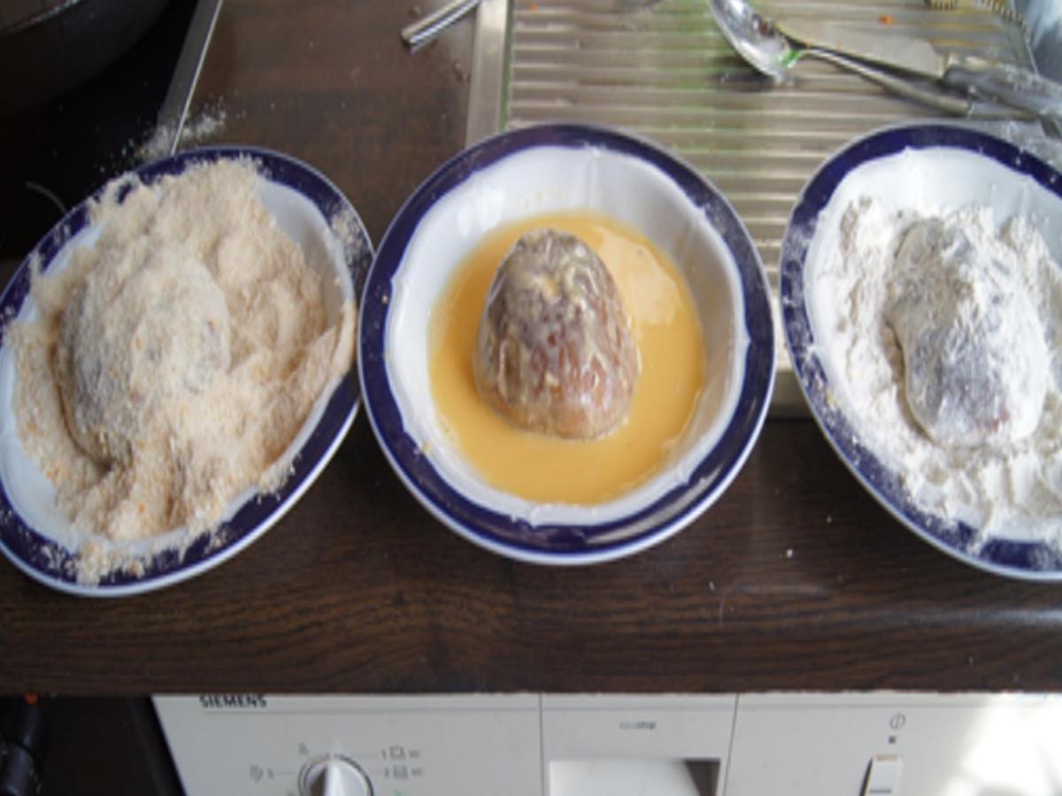 Steinpilzschnitzel mit Honigmöhrenblüten und-Kartoffelstampf - Rezept - Bild Nr. 9388