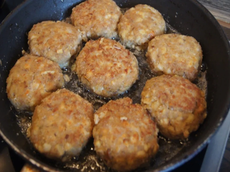 Steinpilzbuletten mit Sauce, Erbsen-Möhren-Gemüse und Drillingen - Rezept - Bild Nr. 9