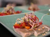 Sashimi vom Steirischen Saibling mit Tomaten-Tartare und Ponzu-Sauce - Rezept - Bild Nr. 2