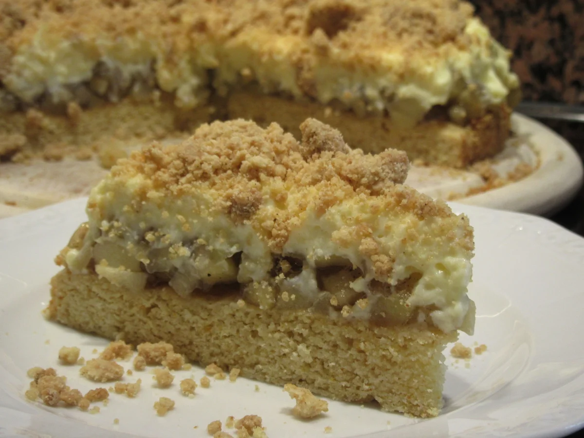 Rezept: Kuchen: Apfel-Vanillecreme-Kuchen mit Streuseln Bild Nr. 2 Kuchen: Apfel-Vanillecreme-Kuchen mit Streuseln - Rezept - Bild Nr. 2