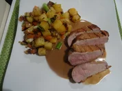 Rezept: Entenbrust mit Kartoffel-Steckrüben-G'röst'l und Cognacsoße Bild Nr. 2 Entenbrust mit Kartoffel-Steckrüben-G'röst'l und Cognacsoße - Rezept - Bild Nr. 2