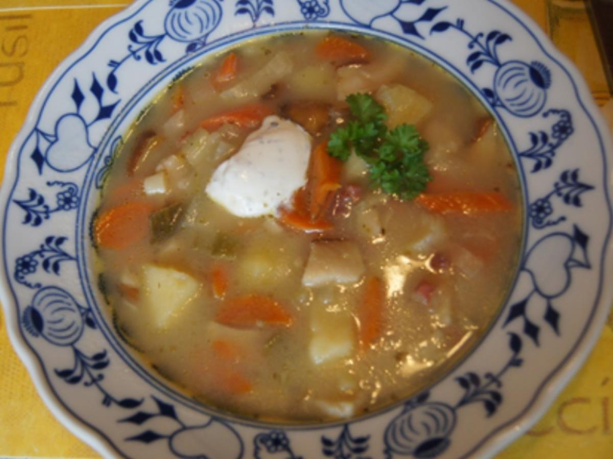 Kartoffel-Gemüse-Suppe mit Steinpilzeinlage - Rezept - Bild Nr. 2