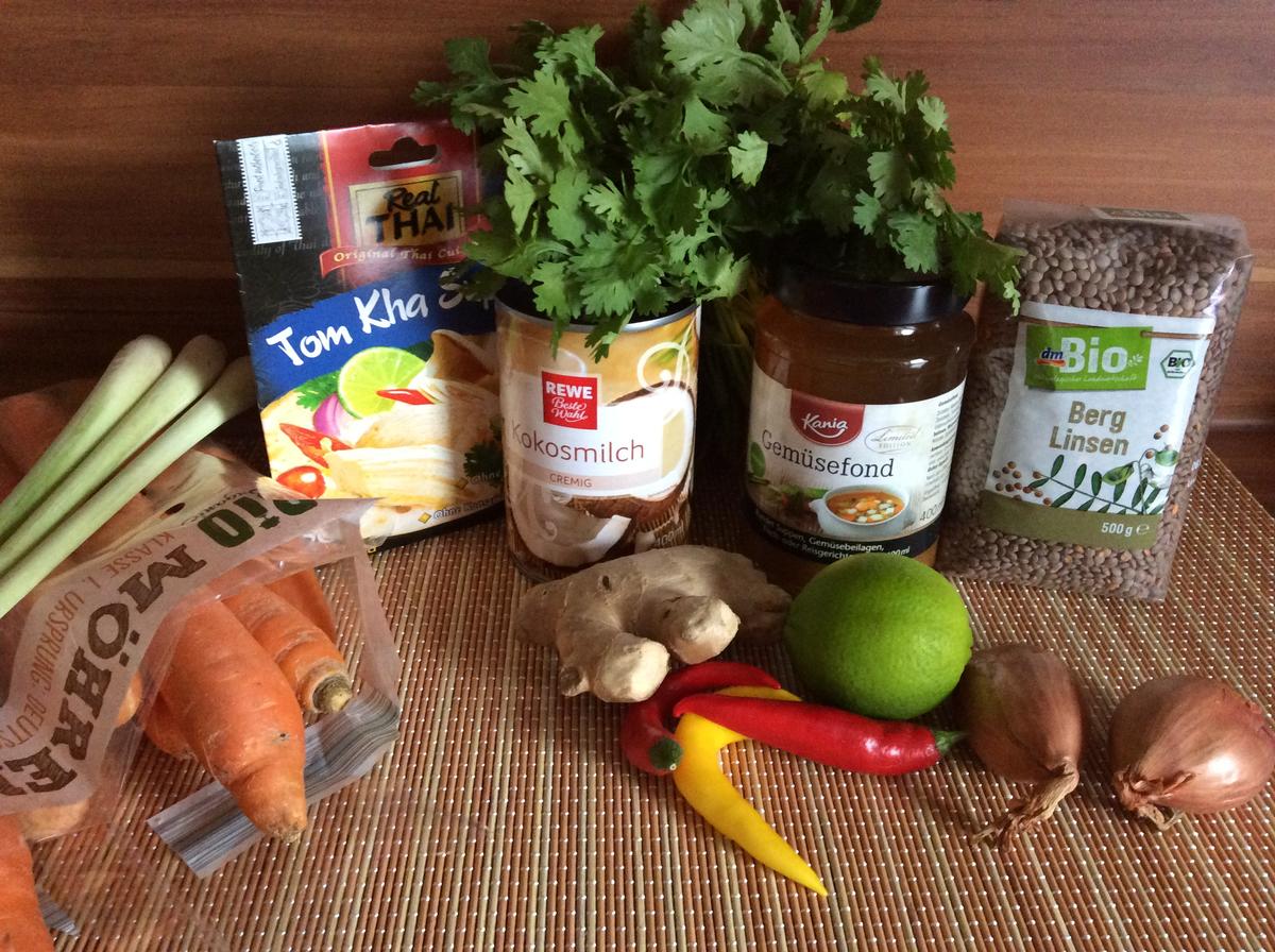 Tom Kha Suppe mit Berglinsen und Gemüse - Rezept - Bild Nr. 3