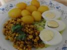 Gekochte Eier in Petersiliensauce mit gebratenen Buttermais und Pellkartoffeldrillingen - Rezept - Bild Nr. 2