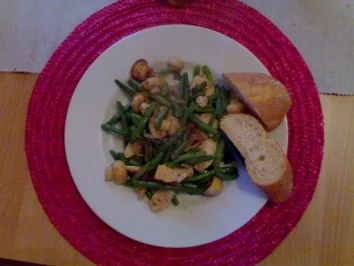 Bohnen-Pilz Pfanne mit Hähnchen - Rezept