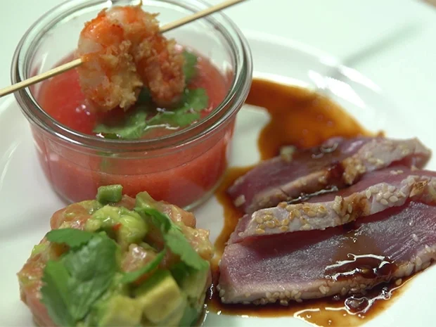 Rezept: Thun, Lachs, Garnele, Gurke, Minze Bild Nr. 2 Thun, Lachs, Garnele, Gurke, Minze - Rezept - Bild Nr. 2