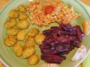 Tomatenrührei mit Rote Bete Salat und Backkartöffelchen - Rezept - Bild Nr. 2