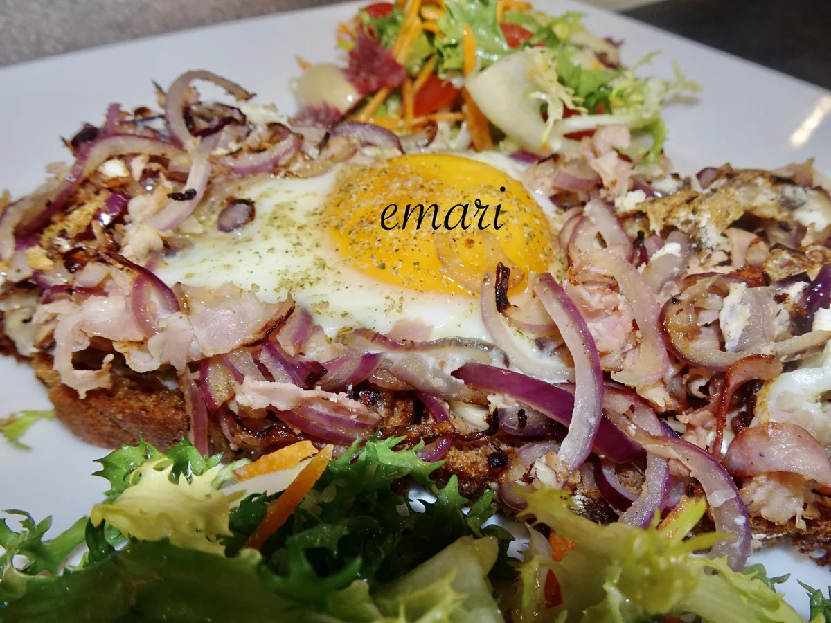 Rezept: herzhafter Zwiebeltoast mit Spiegelei Bild Nr. 15302 herzhafter Zwiebeltoast mit Spiegelei - Rezept - Bild Nr. 15302