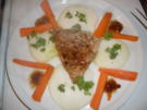 Kalbfleisch-Schnitzel auf Kohlrabischeiben mit Möhrenstifte - Rezept - Bild Nr. 2