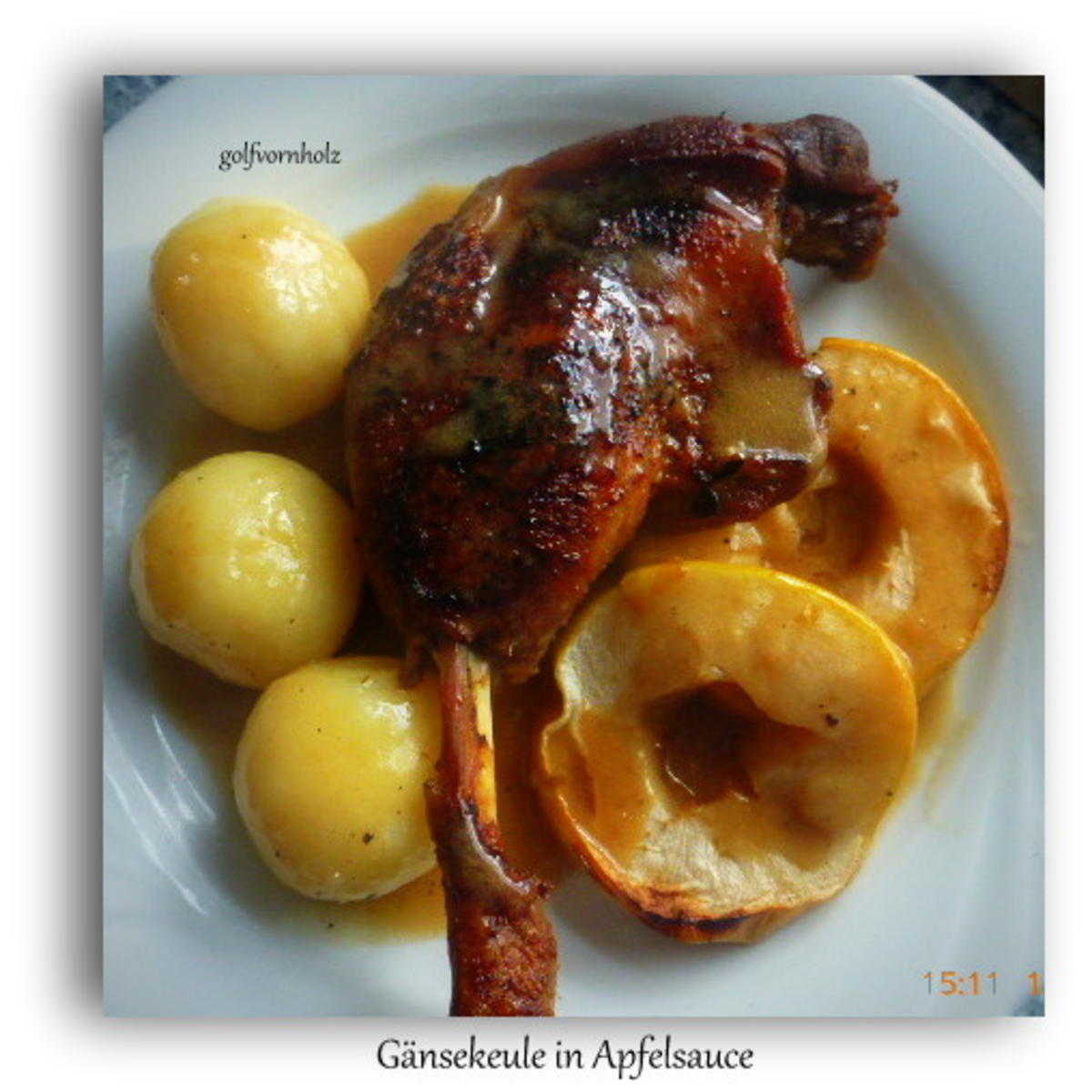 Gänsekeule in Apfelsauce - Rezept mit Bild - kochbar.de