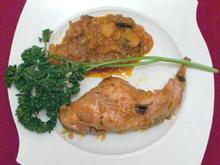 Kaninchenschenkel süß-sauer mit sizilianischem Gemüse - Rezept