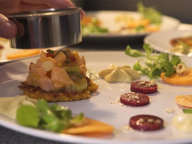 Besoffener Lachs mit Mango, dreierlei von der Süßkartoffel - Rezept - Bild Nr. 2