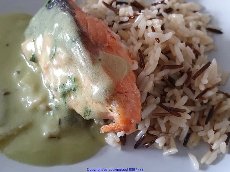 Lachsfilet mit Wildreis und Wasabisosse - Rezept - Bild Nr. 10