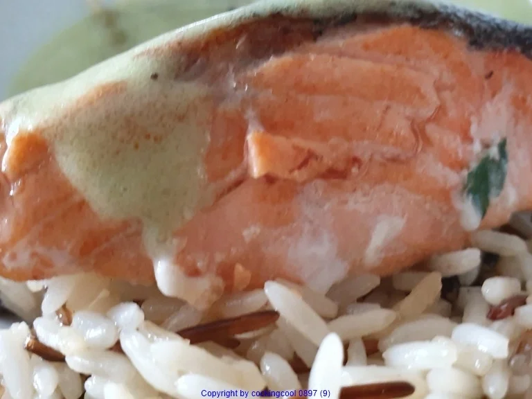 Lachsfilet mit Wildreis und Wasabisosse - Rezept - Bild Nr. 2
