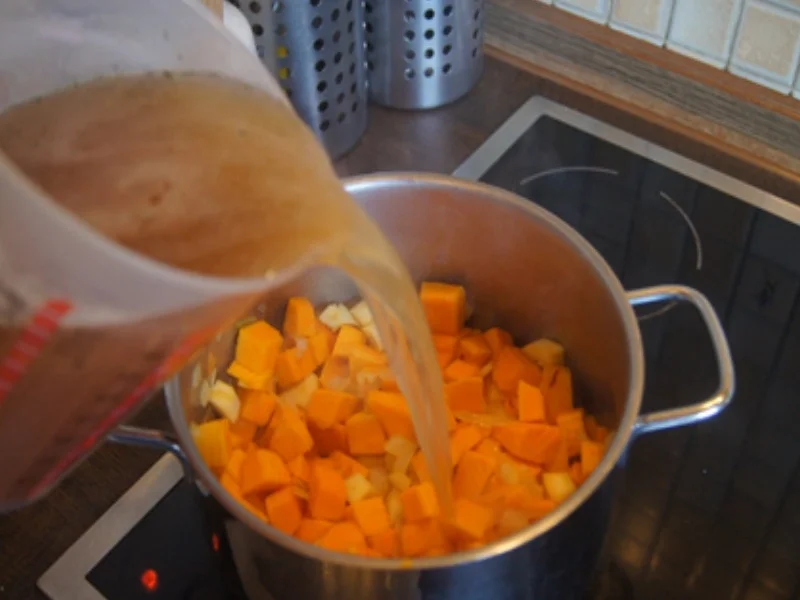 Rezept: Kürbissuppe mit pikanter Rinderhackeinlage Bild Nr. 9661 Kürbissuppe mit pikanter Rinderhackeinlage - Rezept - Bild Nr. 9661