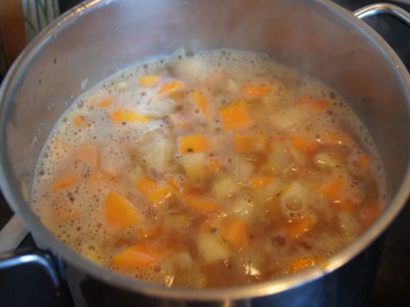 Rezept: Kürbissuppe mit pikanter Rinderhackeinlage Bild Nr. 9662 Kürbissuppe mit pikanter Rinderhackeinlage - Rezept - Bild Nr. 9662