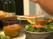 Habichtswälder Kürbis mit Edersee-Forelle und Fuldataler Wildkräutern - Rezept - Bild Nr. 2