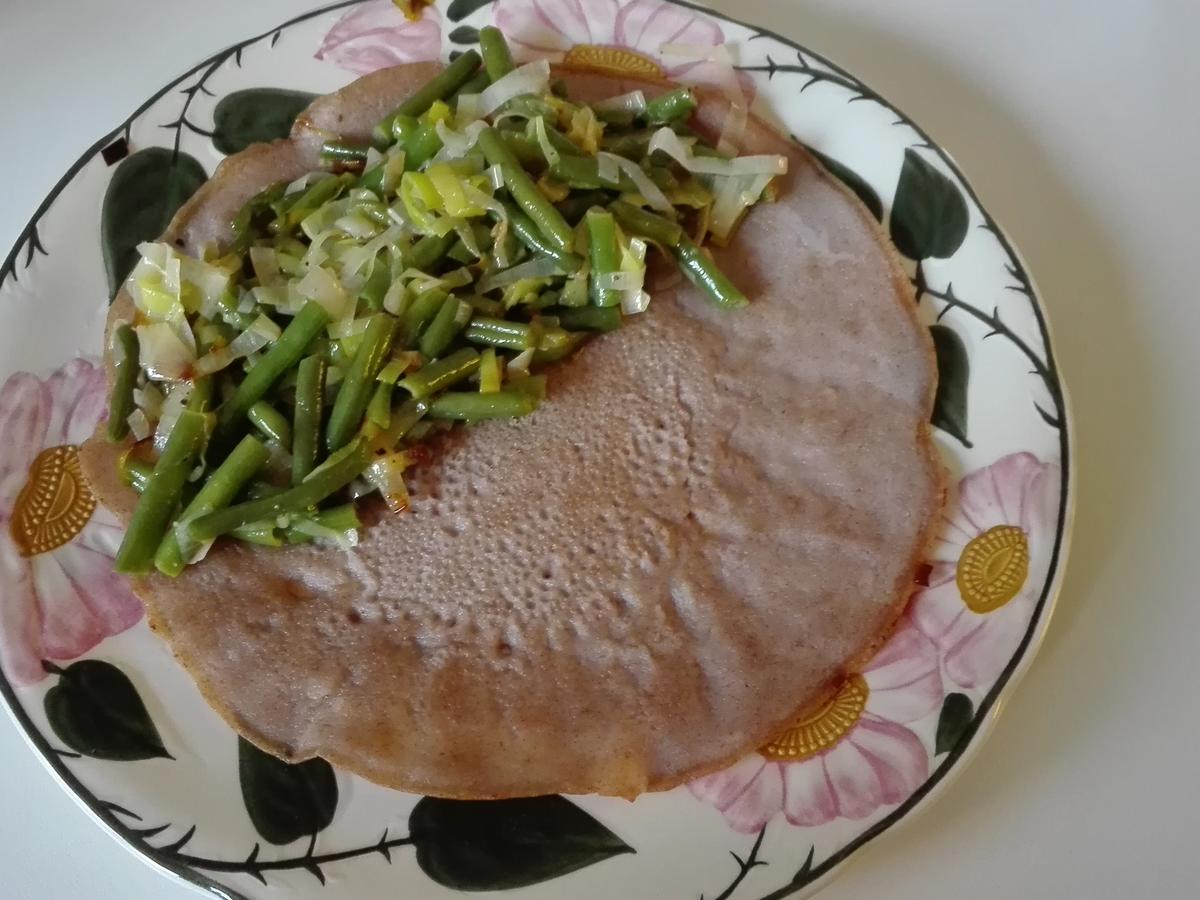 Buchweizen Pfannkuchen mit Zwiebelbohnen - schnell &amp; einfach - von ...