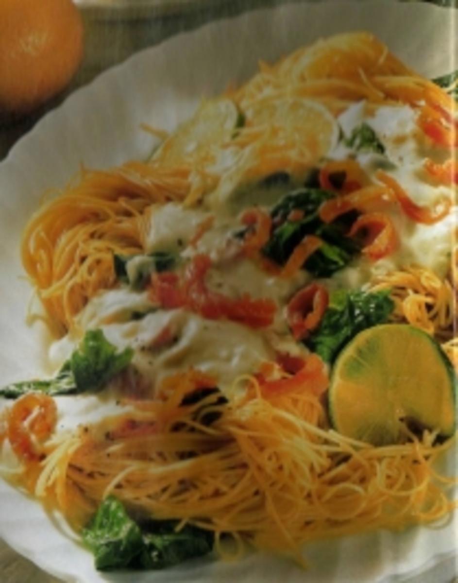 Spaghetti mit Zitronen-Lachs-Soße - Rezept - kochbar.de