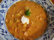 Rote Linsensuppe mit Ingwer und Fleischwursteinlage - Rezept - Bild Nr. 2