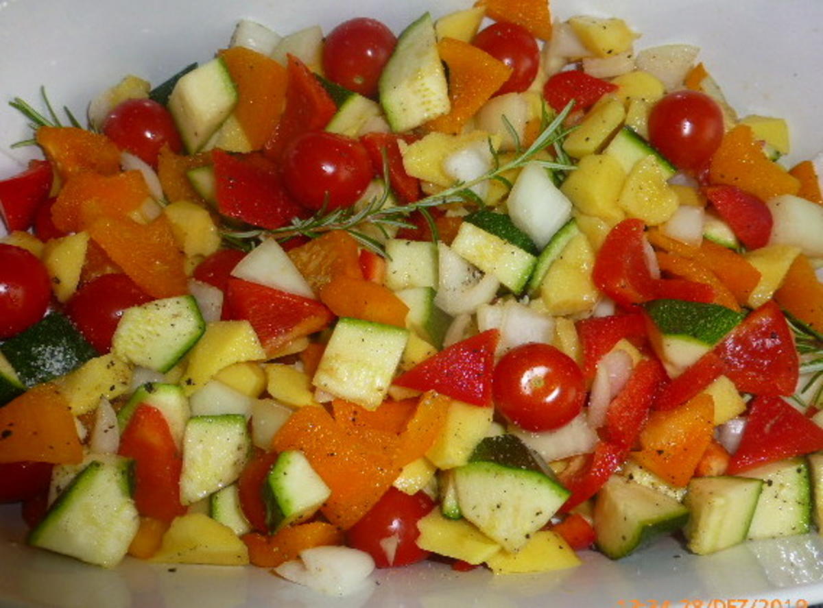 Salat von Ofengemüse , Burrata und Rucolapesto - Rezept - Bild Nr. 3