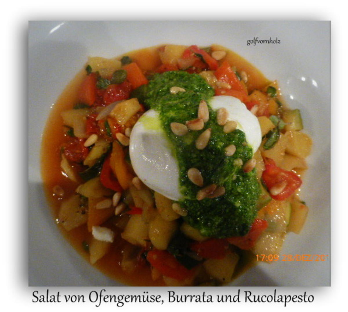Salat von Ofengemüse , Burrata und Rucolapesto - Rezept - Bild Nr. 6