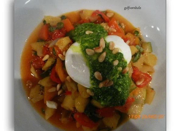 Salat von Ofengemüse , Burrata und Rucolapesto - Rezept - Bild Nr. 6