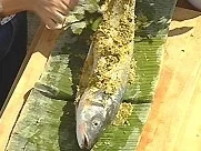 Gegrillter Fisch in Bananenblättern - Rezept