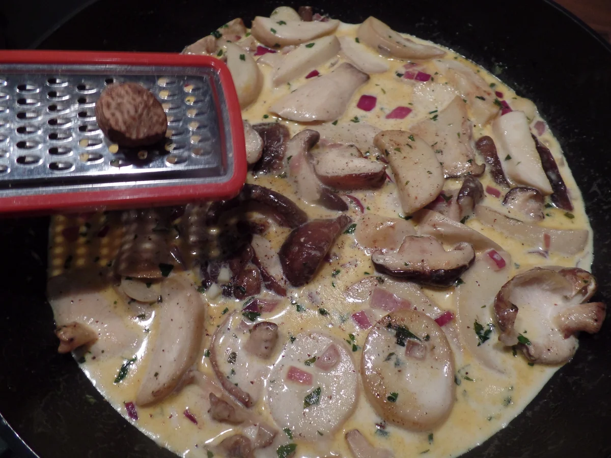 Rezept: Laugenstangenknödel mit Pilzrahmsuce Bild Nr. 9754 Laugenstangenknödel mit Pilzrahmsuce - Rezept - Bild Nr. 9754