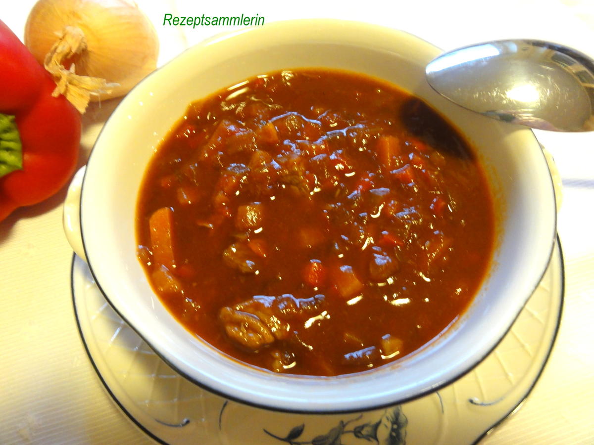 Suppe:   GULASCHSUPPE   pikant - Rezept - Bild Nr. 2