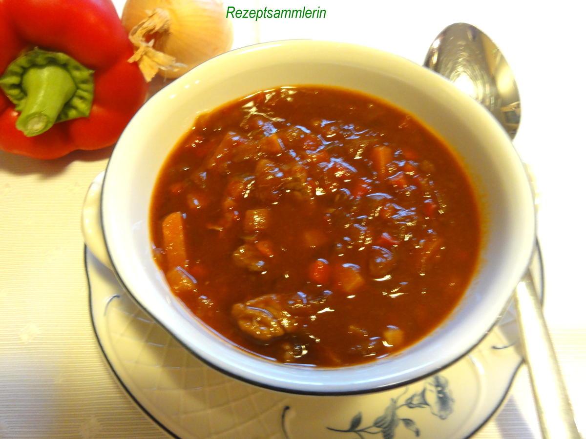 Suppe:   GULASCHSUPPE   pikant - Rezept - Bild Nr. 6