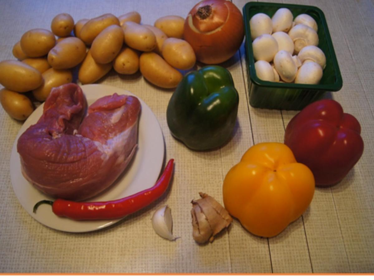 Schweinefiletcurry mit Gemüsemix im Wok und Drillinge - Rezept - Bild Nr. 3