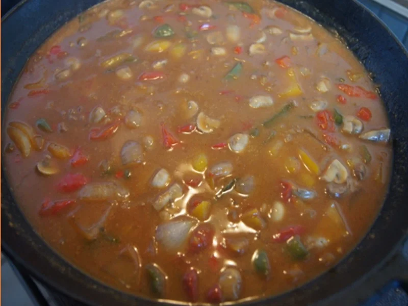 Rezept: Schweinefiletcurry mit Gemüsemix im Wok und Drillinge Bild Nr. 9851 Schweinefiletcurry mit Gemüsemix im Wok und Drillinge - Rezept - Bild Nr. 9851