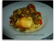 Geschmortes Hähnchen mit Gemüse und Reis - Rezept - Bild Nr. 2