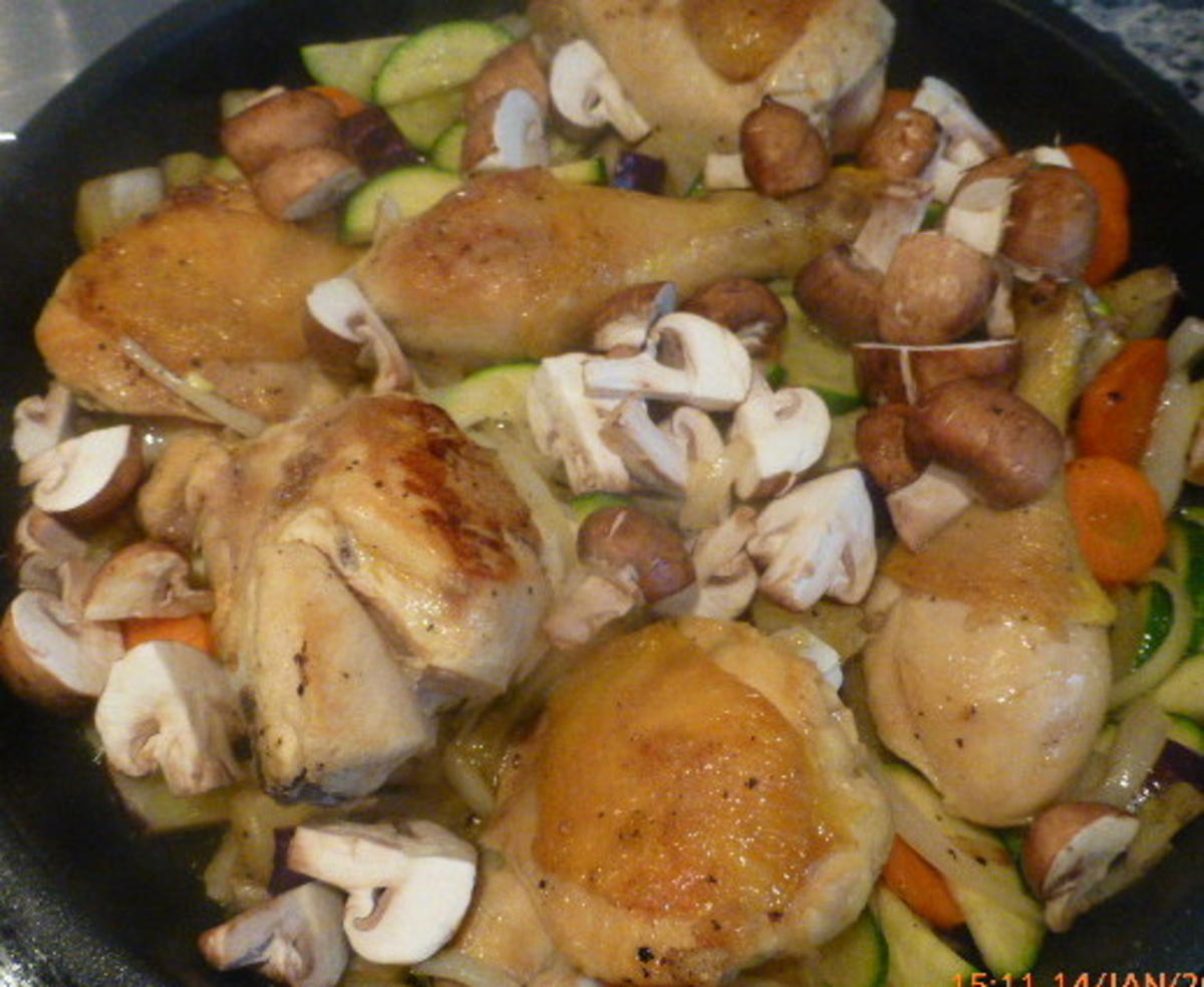 Geschmortes Hähnchen mit Gemüse und Reis - Rezept - Bild Nr. 5
