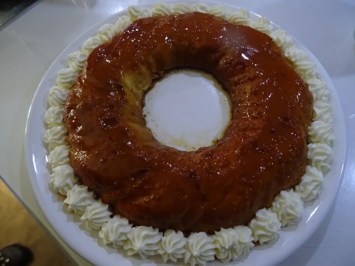 Mandel-Karamell-Pudding mit Schmand-Creme - Rezept - Bild Nr. 4