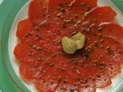 Rezept: Hauchdünnes rohes Rindfleisch in Rum-Marinade Hauchdünnes rohes Rindfleisch in Rum-Marinade - Rezept