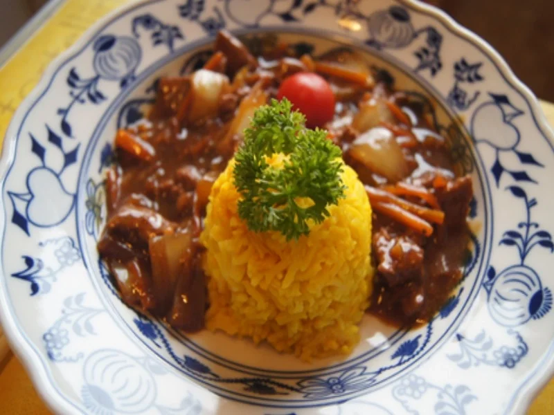 Kalbsleber mit Ingwer und Gemüsezwiebel im Wok mit gelben Basmatireis - Rezept - Bild Nr. 17