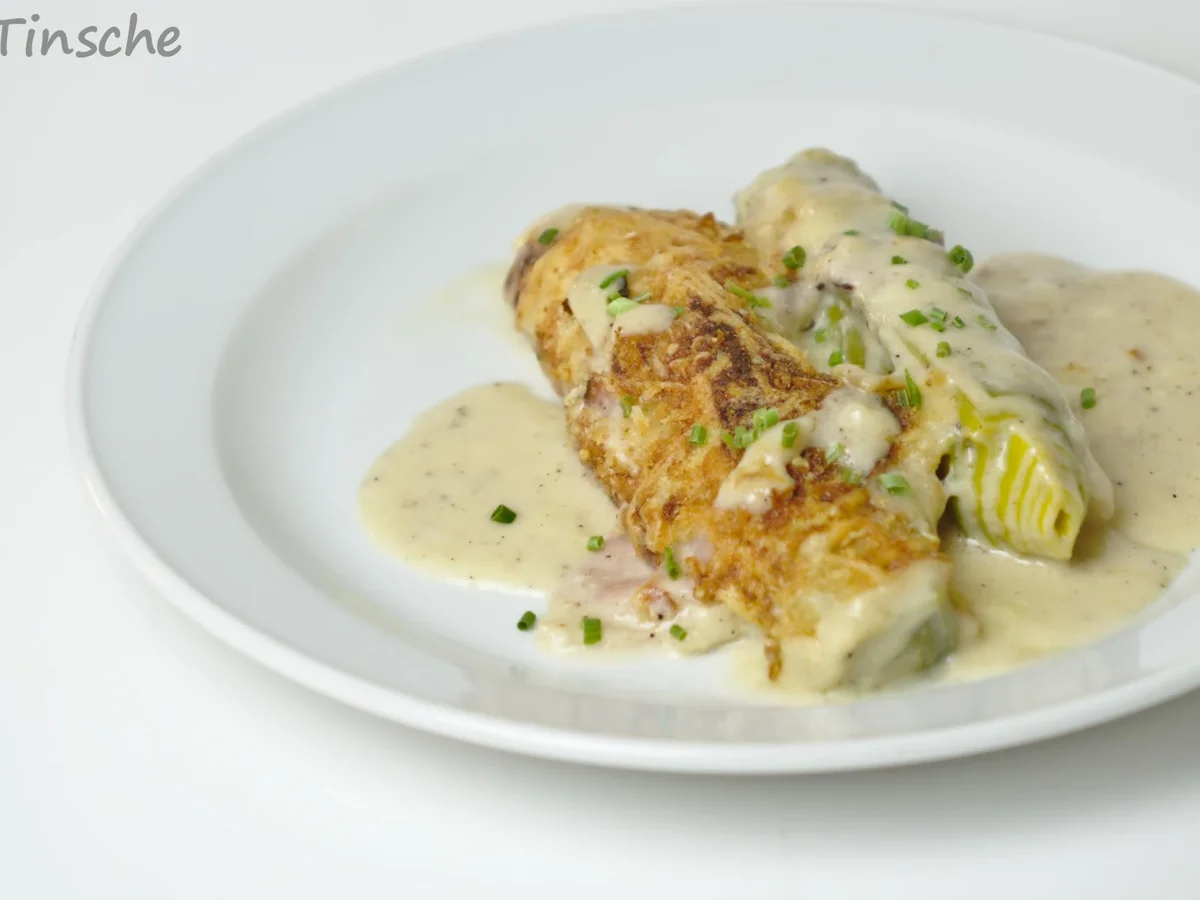 Rezept: Überbackener Lauch im Schinkenspeckmantel Bild Nr. 10 Überbackener Lauch im Schinkenspeckmantel - Rezept - Bild Nr. 10