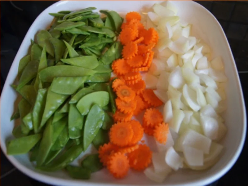 Rindfleisch mit Zuckerschoten im Wok und gelber Basmatireis - Rezept - Bild Nr. 10