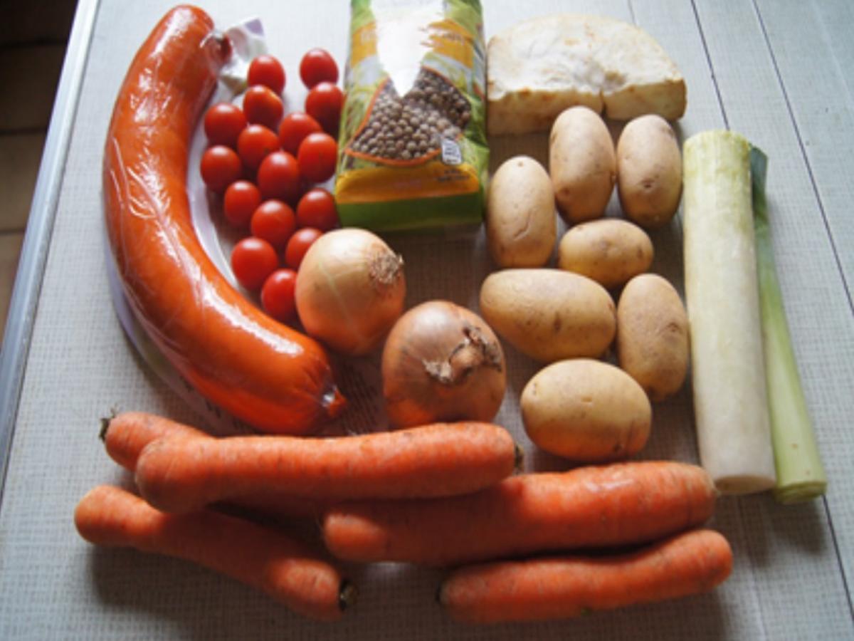 Linsensuppe mit Gemüse und Fleischwurst - Rezept - Bild Nr. 9866