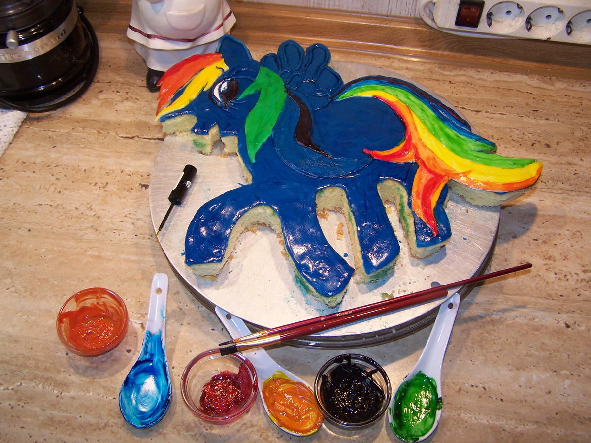 Geburtstags Kuchen für meine kleine Enkelin Marie , Rainbow Dash Pony - Rezept - Bild Nr. 22