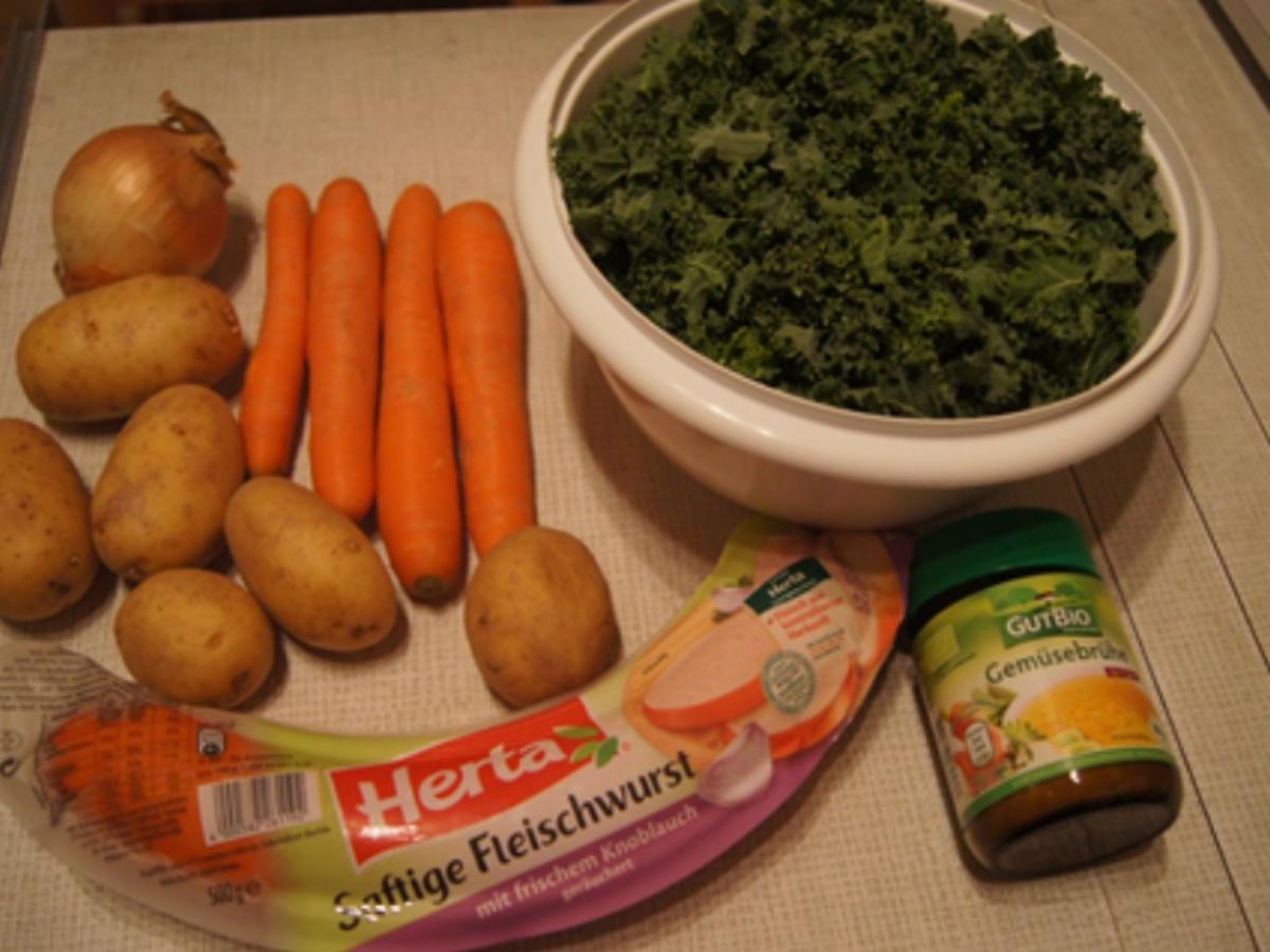 Grünkohleintopf mit Gemüse und Fleischwurst - Rezept - Bild Nr. 6