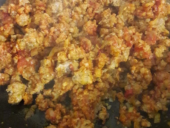 Rezept: Hackfleischpfanne mit Süßkartoffel Bild Nr. 6 Hackfleischpfanne mit Süßkartoffel - Rezept - Bild Nr. 6