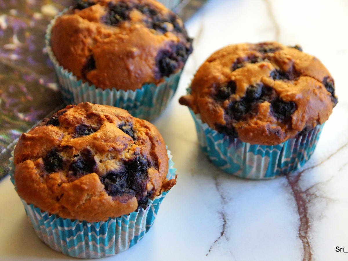 Hafer-Blaubeer-Muffins mit Honig - Rezept Hafer-Blaubeer-Muffins mit Honig - Rezept