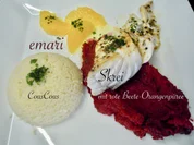 Skrei mit Rote-Beete-Orangen-Püree und CousCous - Rezept - Bild Nr. 22