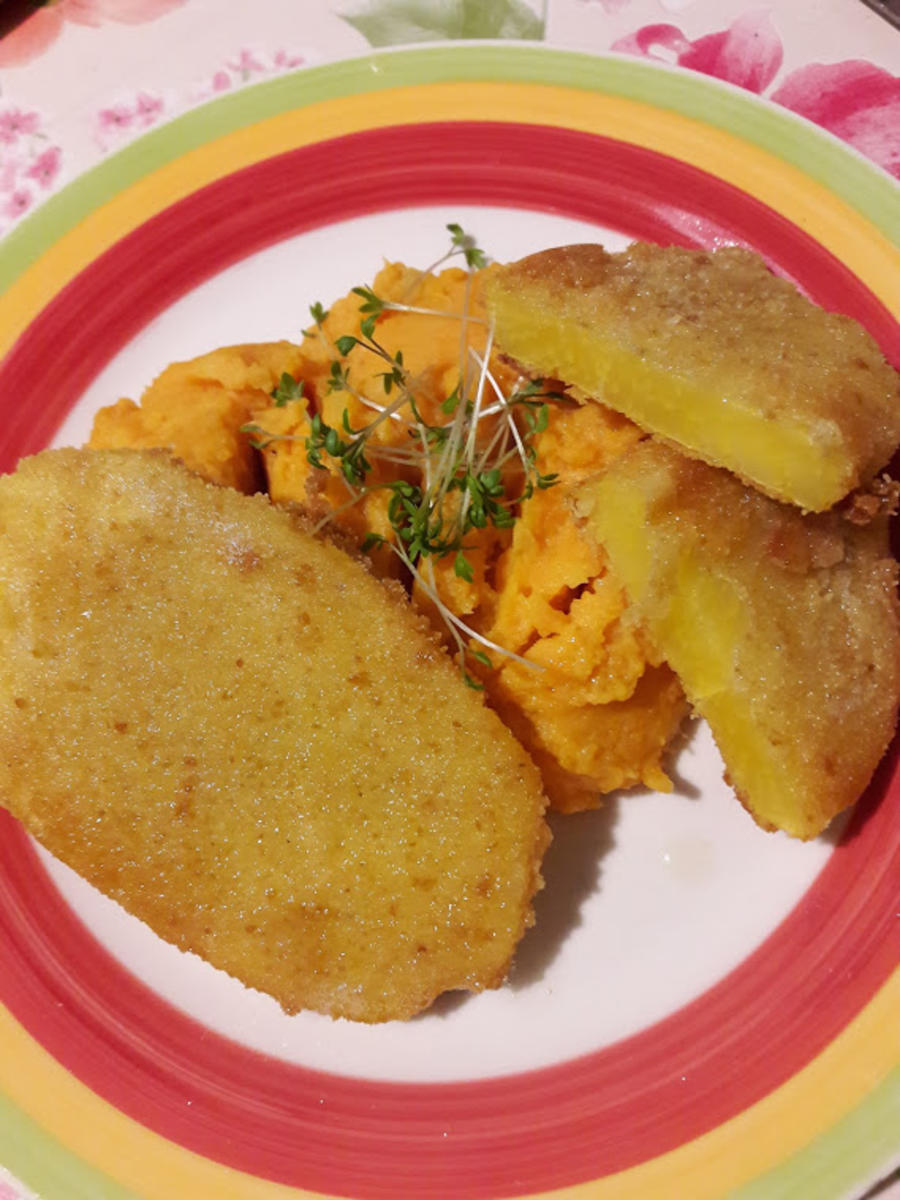 Süßkartoffelpüree mit Steckrüben Schnitzel - Rezept - Bild Nr. 3