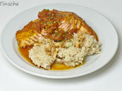 Tomaten-Ofen-Lachs mit Kokosreis - Rezept - Bild Nr. 6